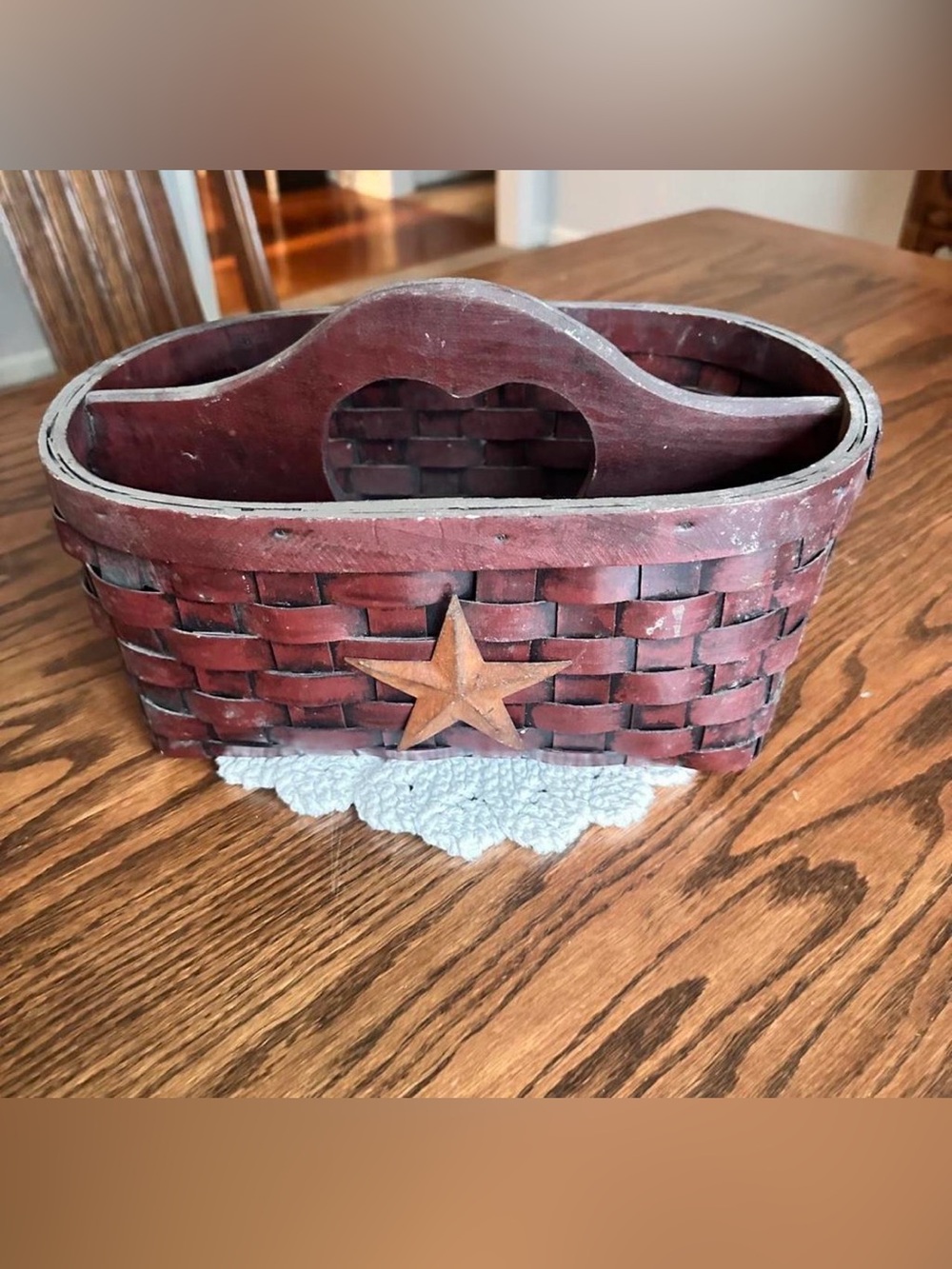 Americana star patriotic divided caddy basket